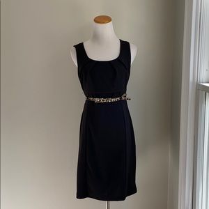 NEW Black Dress with Leopard Print Belt